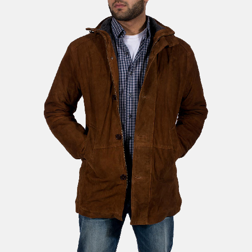 Brown Sheriff shearling fur jacket mens