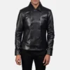 Mod Black Mens Leather Blazers