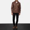 Naval Peacoat Brown men's leather blazers