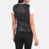 Black Leather Biker Vest for women