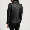 Black Leather Women Blazer jacket