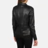 Black Leather Biker Jacket for women