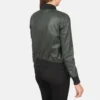 Green women's aviator bomber jacket