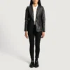 Black leather jacket women plus size