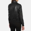 Black Leather aviator jacket woman