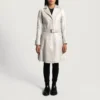 Silver Dignity Leather Trench Coat