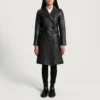 Susan Black Dignity Leather Trench Coat