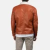 Tan Brown Dan Frost Leather shearling fur jacket mens