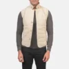 Tony Off-White leather vest for men