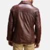 Vincent Alley Brown Leather Mens Winter trench Coats