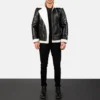 White & black Francis aviator jacket mens