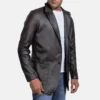 Wine Black Mens Leather Blazers side