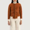 Brown suede jackets for women