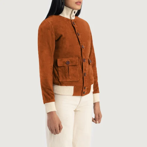 Brown suede jackets for women