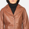 Brown Dignity Single Breasted Leather Coat