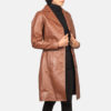 Brown Dignity Single Breasted Leather Coat