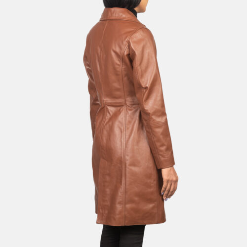 Alexis Brown Single Breasted Women Leather Coat