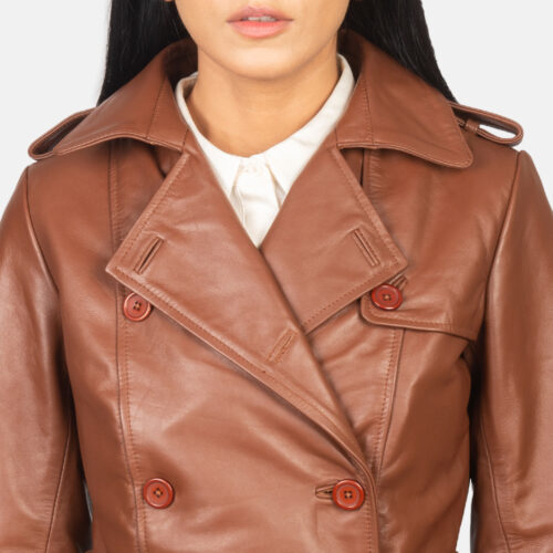 Alice Brown Double Breasted Women Leather Coat