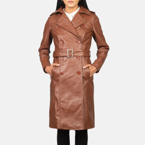 Alice Brown Double Breasted Women Leather Coat