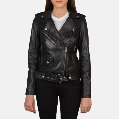 Black women biker jacket