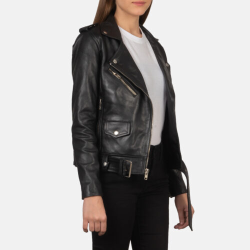 Black women biker jacket