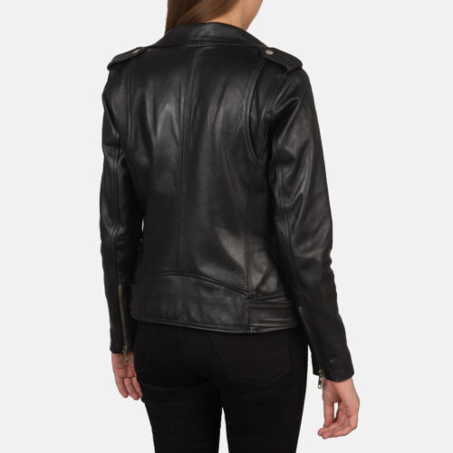 Black women biker jacket