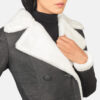 Black Dignity Double Breasted Shearling Coat