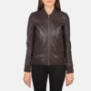 Maroon Leather varsity jackets women