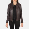 Maroon Leather varsity jackets women