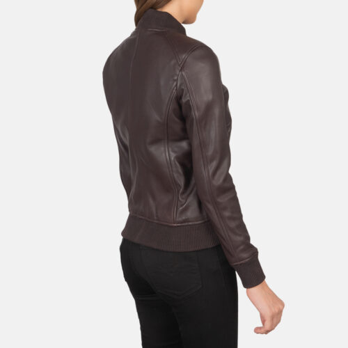 Maroon Leather varsity jackets women