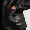 Black Leather Women Blazer jacket