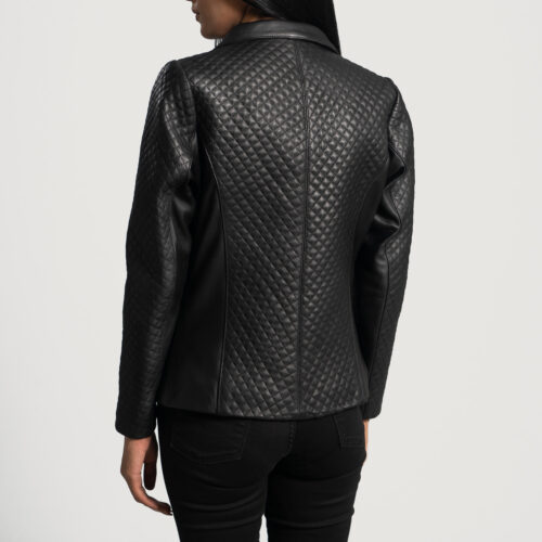 Black womens leather blazers