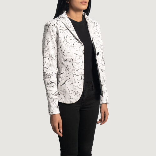 Blake and White Leather Blazer jacket for women