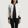 Blake and White Leather Bomber Jacket