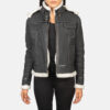 Black Dignity Hooded Shearling Leather Jacket