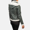 Green Dignity Hooded Shearling Leather Jacket