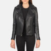 Black Leather Biker Jacket for women