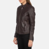 Leather biker jacket for women