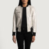 Silver women's varsity bomber jacket