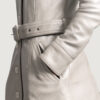 Silver Dignity Leather Trench Coat