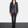 Norma Brown Leather Blazer jacket for women