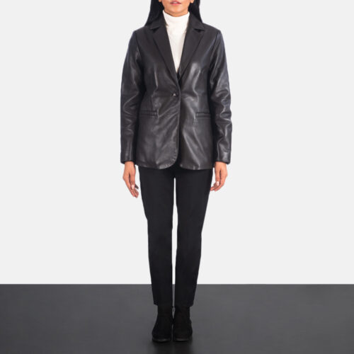 Norma Brown Leather Blazer jacket for women