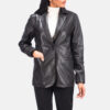 Norma Brown Leather Blazer jacket for women