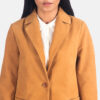 Brown suede jacket for women