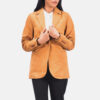 Brown suede jacket for women