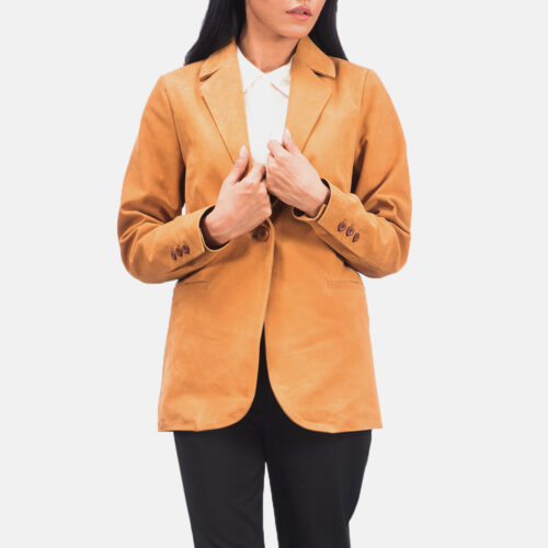 Brown suede jacket for women