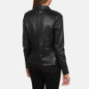 Black leather biker jacket women