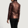 Maroon leather blazers for women jacket