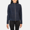 Blue suede jacket women