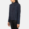 Blue suede jacket women